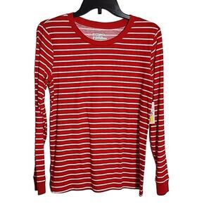 Jammies for Families Red/White Stripe Lounge/Pajama Top, NWT, XS